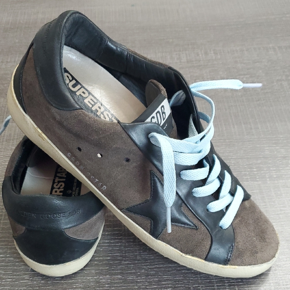 Golden Goose Superstar 38 Dark Gray/Brwon Suede With Black Leather Star